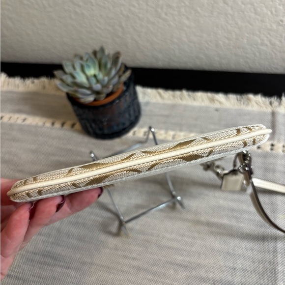 Coach Tan and Cream Wristlet - Picture 5 of 10